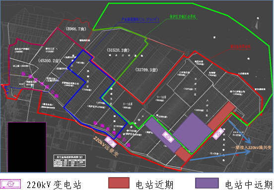 鹽城灌東光伏電站建設(shè)大型地面電站與漁光互補電站、變電站布局圖