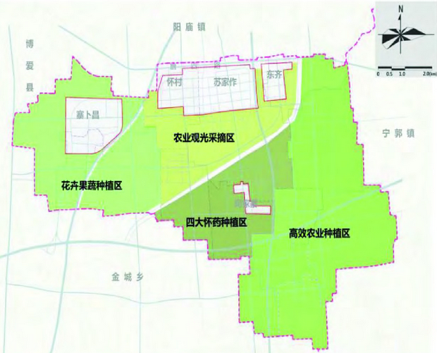 焦作市蘇家作鄉現代農業分區圖中機院