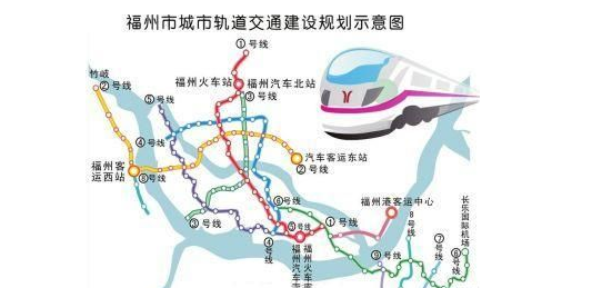 未來福州將建設9條軌道交通線路目前已獲批5條