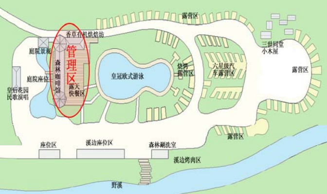 皇后鎮森林露營區平面布置圖