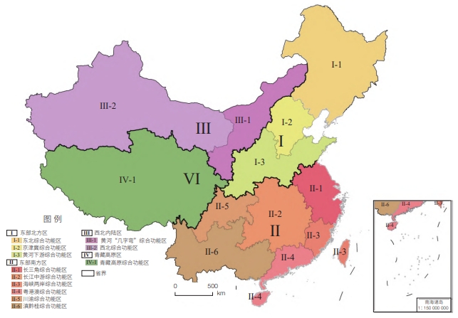 我國綜合功能區劃分示意圖