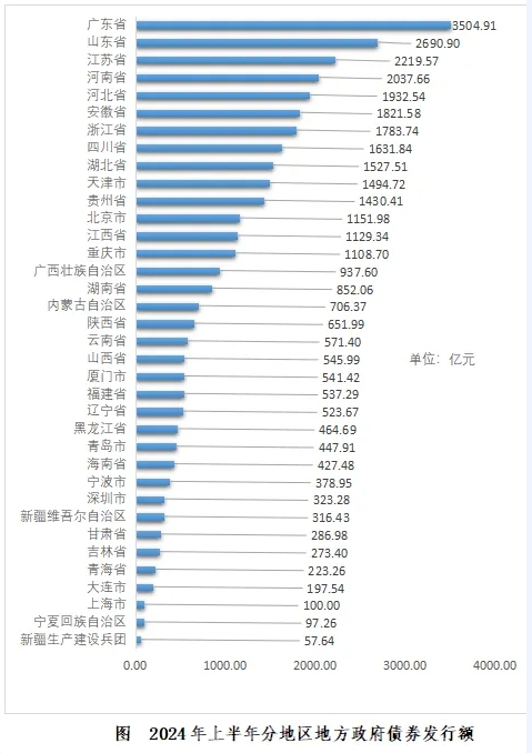 2024年1-6月份地方政府債券發行情況